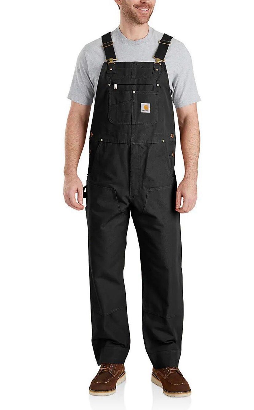 Carhartt Iconic R01 Duck Bib Overall Black Size 36X34